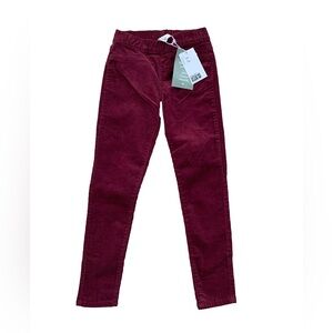 H&M Size 6 NWT Maroon Corduroy Pull On Treggings Pants